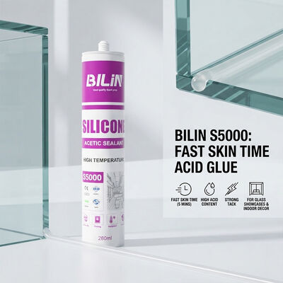 Qualité Mastic silicone pour verre acide, temps de peau rapide, colle forte pour vitrine en verre et décoration intérieure usine